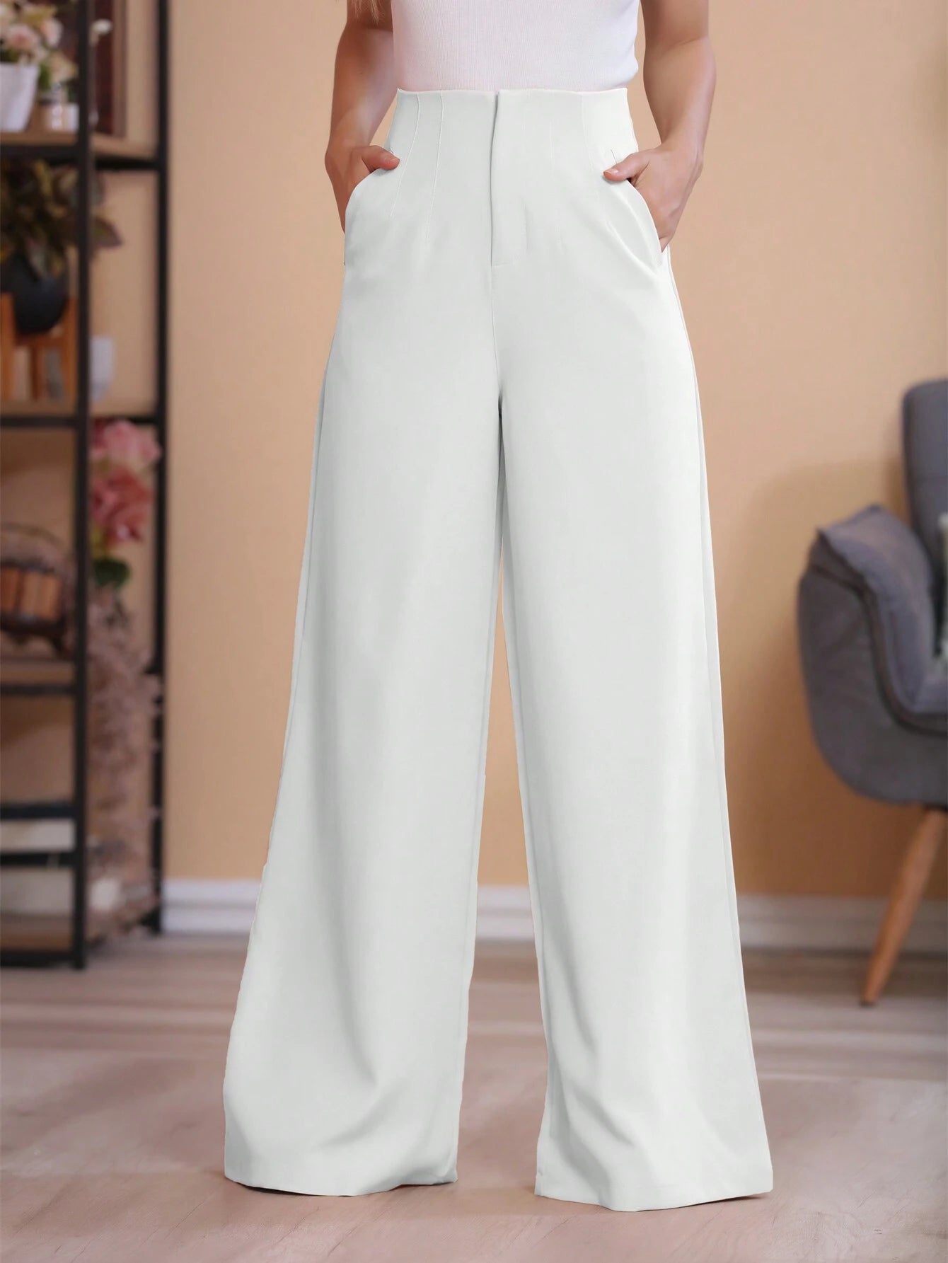 Calça Feminina Pantalona Alfaiataria + Brinde Exclusivo